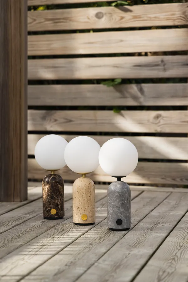 Torrano Bordlampe Bærbar Travertin