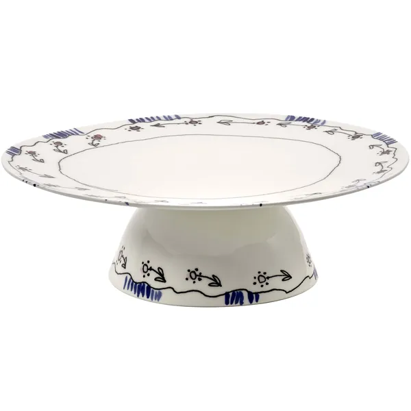 Midnight Flowers Cake Stand Large 28 cm Milk