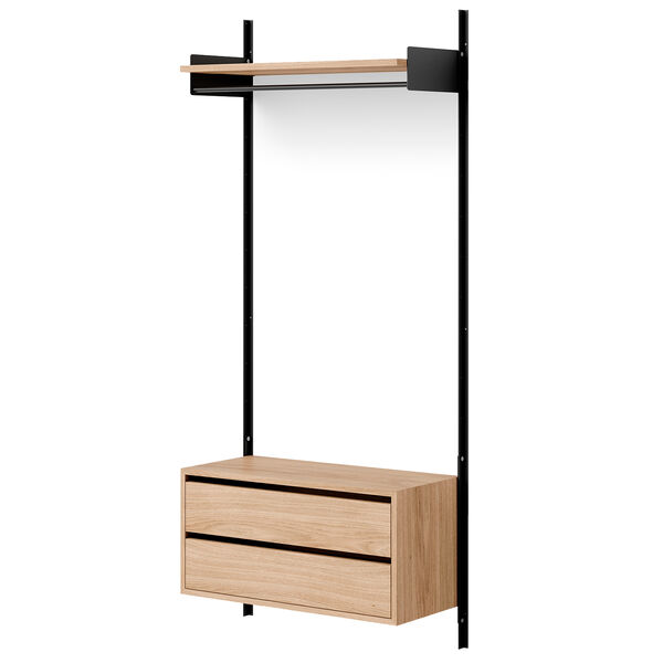 New Works Garderobehylle 1 Skap Med Skuffer Eik / Sort