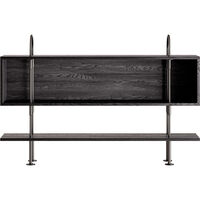 Keen Hyllsystem Med 1 Hyllplan / 1 Boxhylla 160 cm Svart Mässing / Svartbrunbetsad Ask