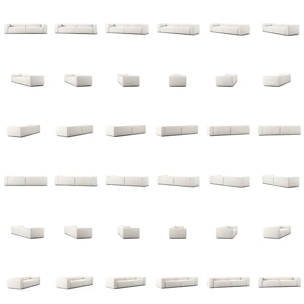 Grand Nelipaikkainen Sohva Steam White