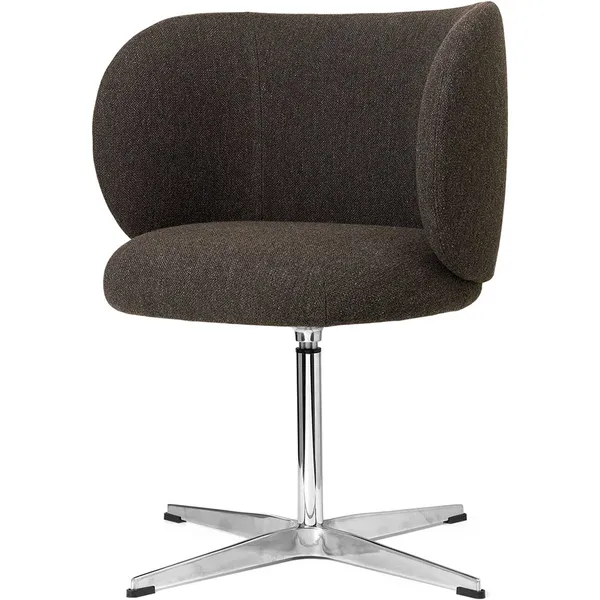 Rico Dining Swivel Bouclé Ruokailutuoli Tummanharmaa