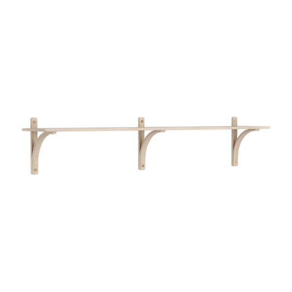 Levi Wall Shelf 180 cm Small Brass / White Pigmented Oak