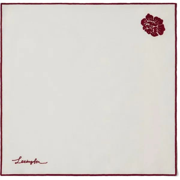 Flower Embroidered Serviet 50x50 cm Hvid / Rød