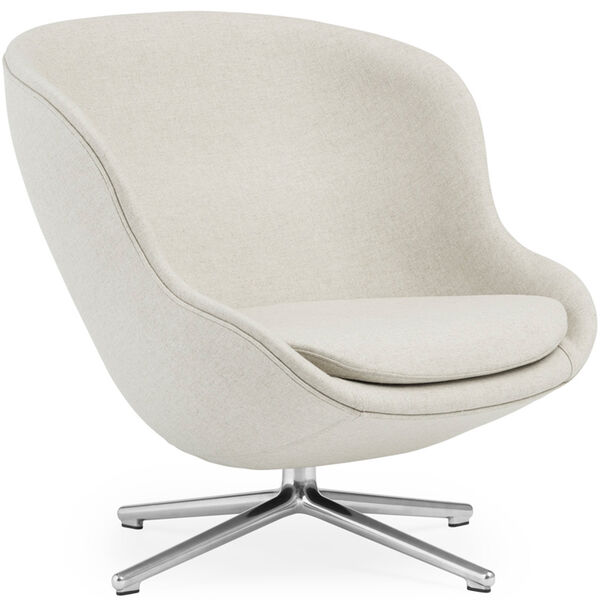 Hyg Lenestol Lav med Dreiefot Off-white / Aluminium