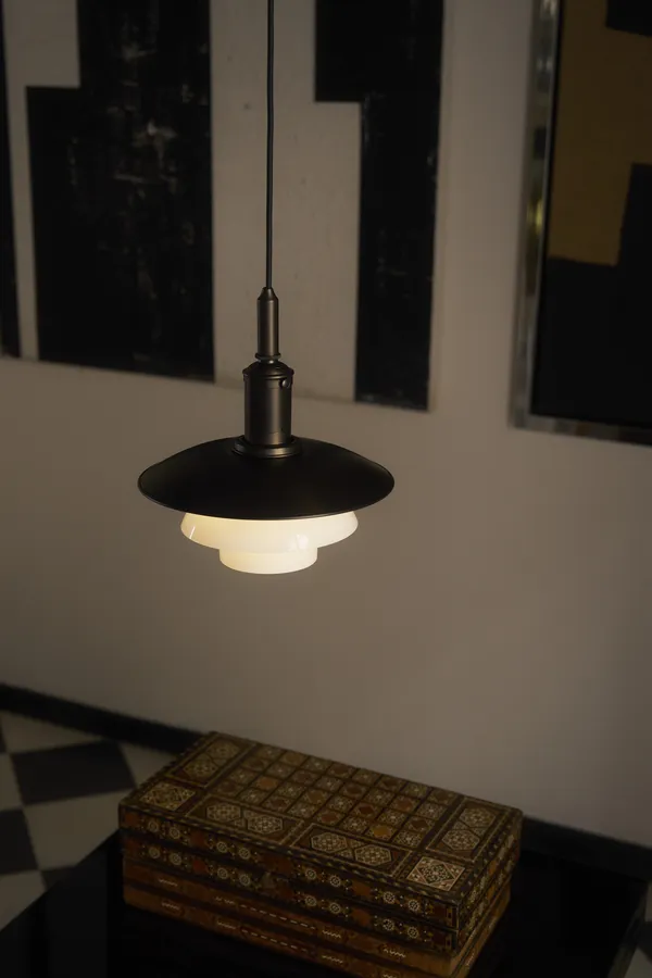 PH 3/3 Pendel Aged Brass / Opalglas