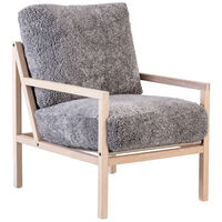 Seventy Five Wood Lænestol Hvidpigmenteret Eg / Fåreskind Scandinavian Grey