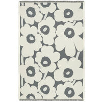 Unikko Jacquard Pläd 150x220 cm Charcoal / Off-white / Sand