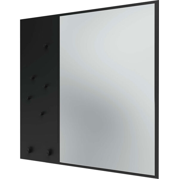 Memo Wall Mirror With Notice Board Black