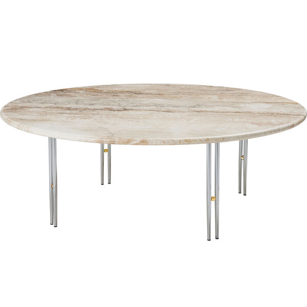 IOI Sofabord Ø100 cm Travertin / Krom