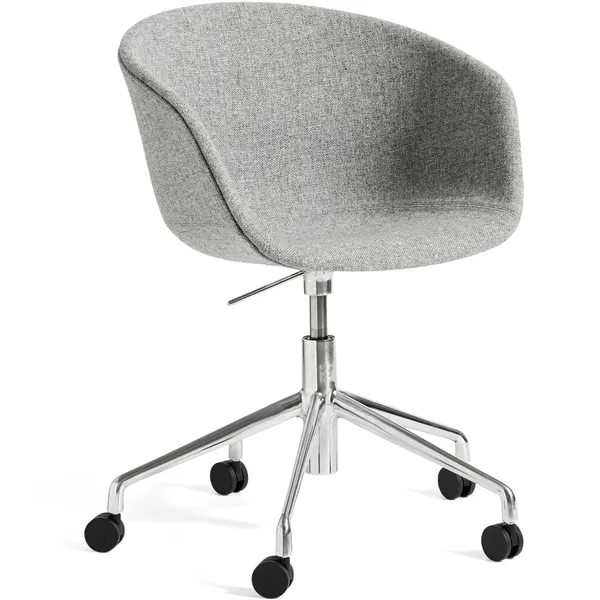 AAC53 Stol 5 star swivel Aluminium / Hallingdal Grey