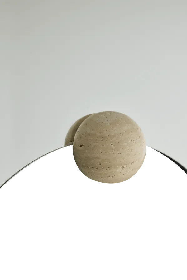 Castellum Vægspejl Ø80 cm Travertin