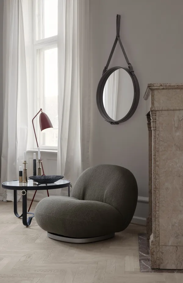 Adnet Vægspejl Cirkulær 58 cm Sort