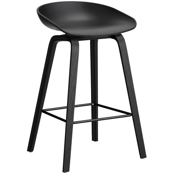 AAS 32 2.0 Barstol 65 cm Sortlakeret Eg / Sort/Sort