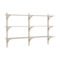 Levi Wall Shelf 180 cm Medium Aluminium / White Pigmented Ash