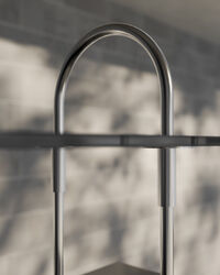 Keen Hyldesystem Med 3 Hylder 160 cm Satinpoleret Rustfrit stål / Tonet Glas