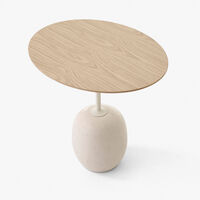 Lato LN9 Bord Oval Lakkert Eik / Crema Diva Marble