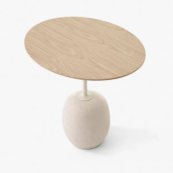 Lato LN9 Bord Oval Lakkert Eik / Crema Diva Marble