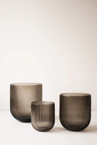 Simple Stripe Vase 22 cm Brun