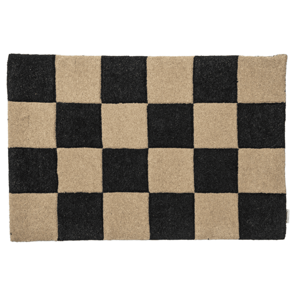 Square Ovimatto 60x90 cm Musta / Luonnollinen