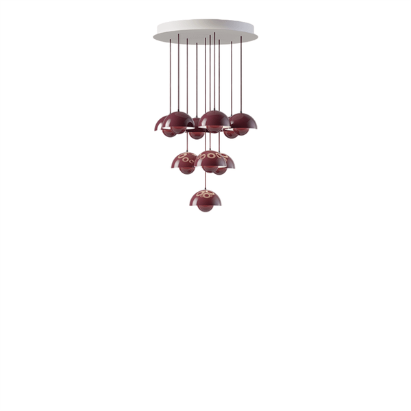 Flowerpot VP10 Lysekrone 10 Stk Ø53 Dark Plum