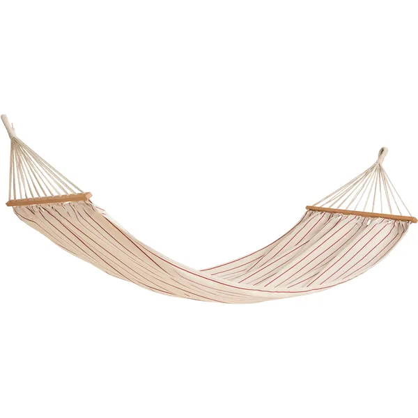 Outdoor Market Hammock Beige With Red Stripe
