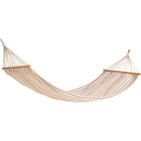 Outdoor Market Hammock Beige With Red Stripe