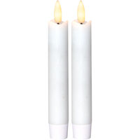 Flamme LED Antikklys Hvit 2-pk 15 cm