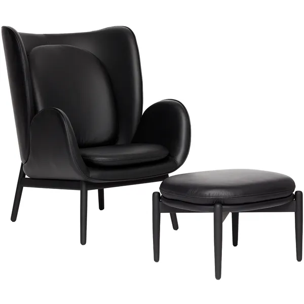Embrace Fåtölj Med Fotpall L Elmosoft Black
