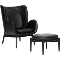 Embrace Fåtölj Med Fotpall L Elmosoft Black