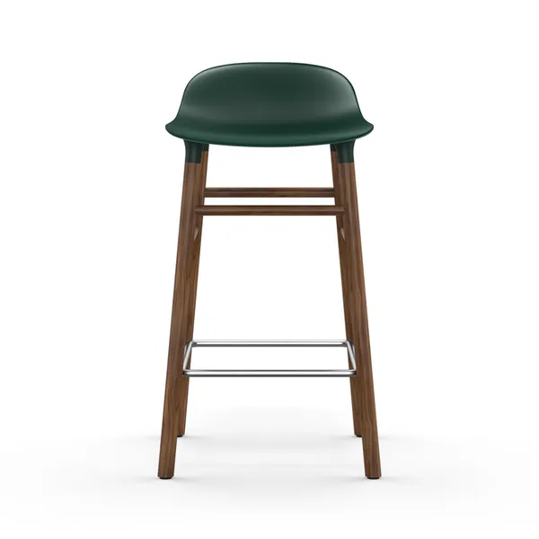 Form Barstol 65cm Grøn/Valnøddetræ