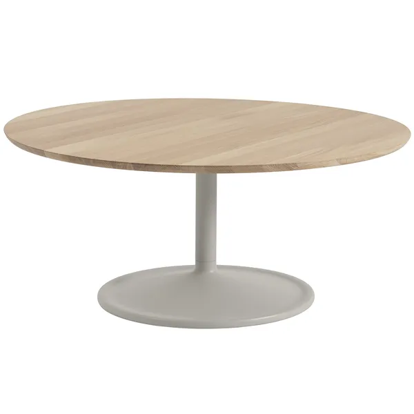 Soft Sofabord Ø95 cm Massiv Eg / Gråt