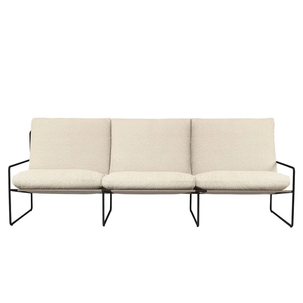 Desert Kolmipaikkainen Sohva Musta / Off-White Bouclé