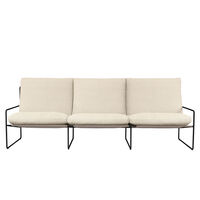 Desert Kolmipaikkainen Sohva Musta / Off-White Bouclé