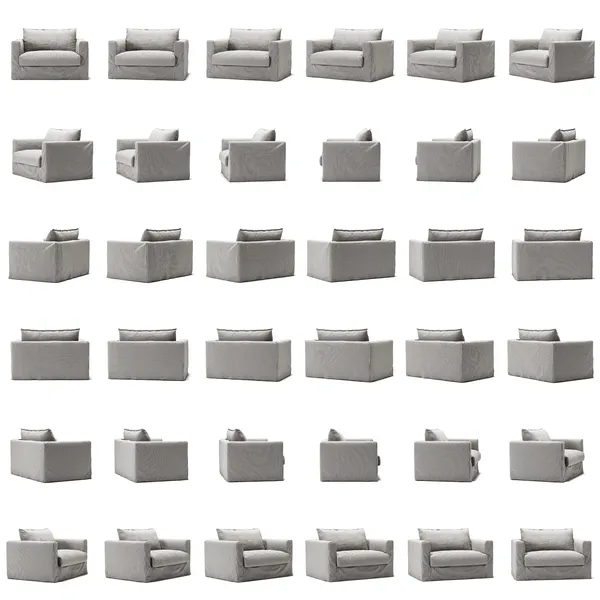 Le Grand Air Nou Love Seat Hør Ash Stripe