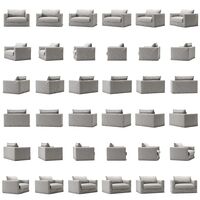 Le Grand Air Nou Love Seat Hør Ash Stripe