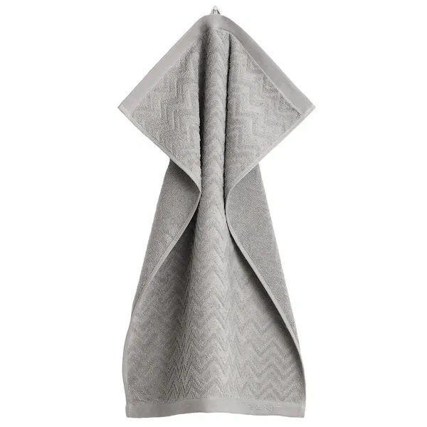 Jacquard Herringbone Handduk 30x50 cm Concrete Grey