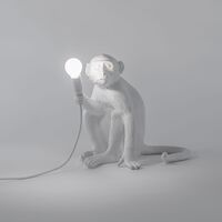 Monkey Lamp siddende Hvid
