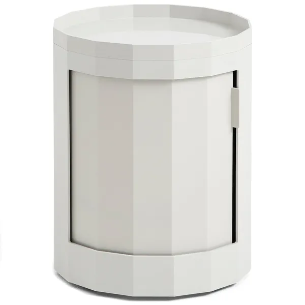 Facet Skab Lav med Fødder / Hjul Misty Grey