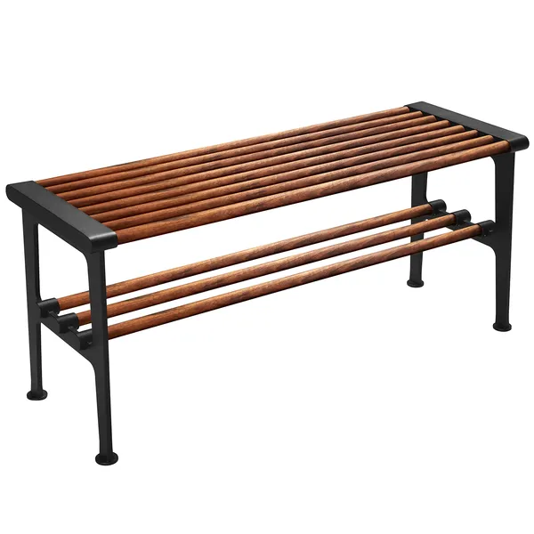 Nostalgi Bänk 100 cm Valnöt / Svart