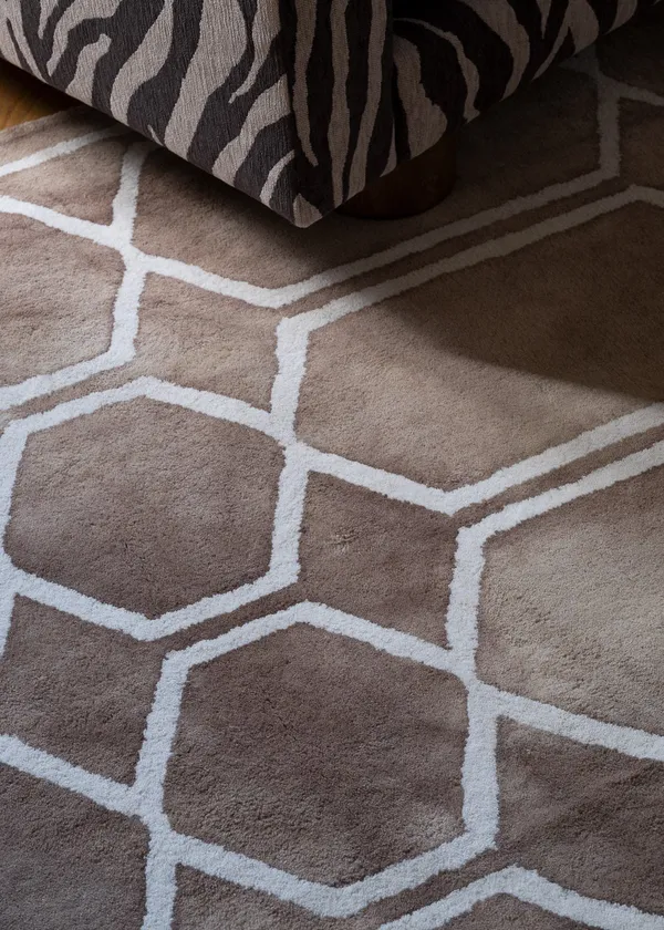 Tie Dye Ullmatta 250x350 cm Beige