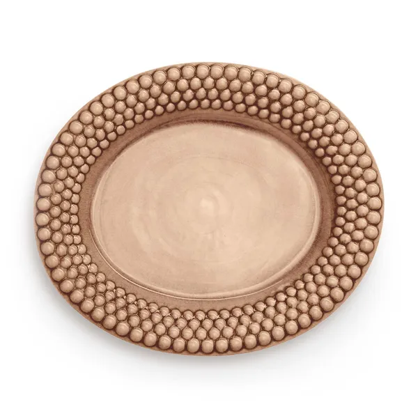 Bubbles Oval Platter 35 cm Cinnamon