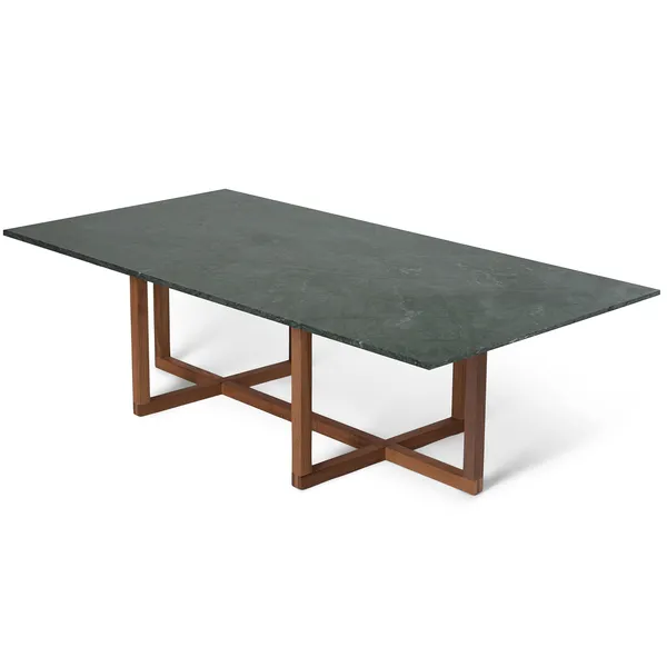 Ninety 120x60 Smoked Oak frame H40 Marble White Sofabord Grønt