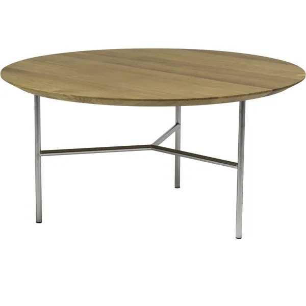 Tribeca Salongbord Rustikt Oljet Eik / Stål I Satengkrom 80 cm