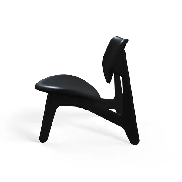 Slab Loungestol Svart / Svart Läder