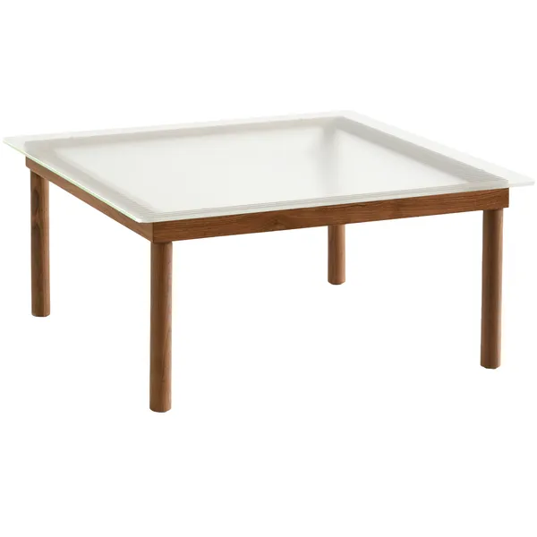 Kofi sofabord valnød / riflet glas 80x80 cm