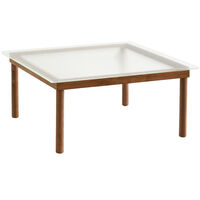 Kofi sofabord valnød / riflet glas 80x80 cm