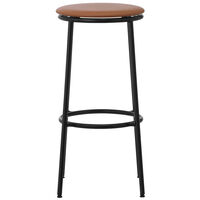 Circa Barstool 65 cm Black Steel Baarijakkara Vaahtomuovi Nahanruskea