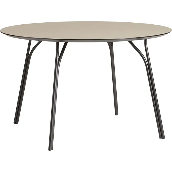 Tree Ruokapöytä Ø120 Beige Toppi / Mustat Jalat