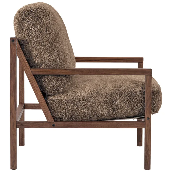 Seventy Five Wood Nojatuoli Pähkinäpuu / Lampaannahka Sahara